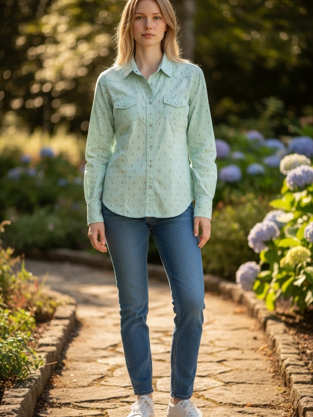 Cumberland Outfitters Womens Western Cowgirl Turquoise Shirt Top Sz XL